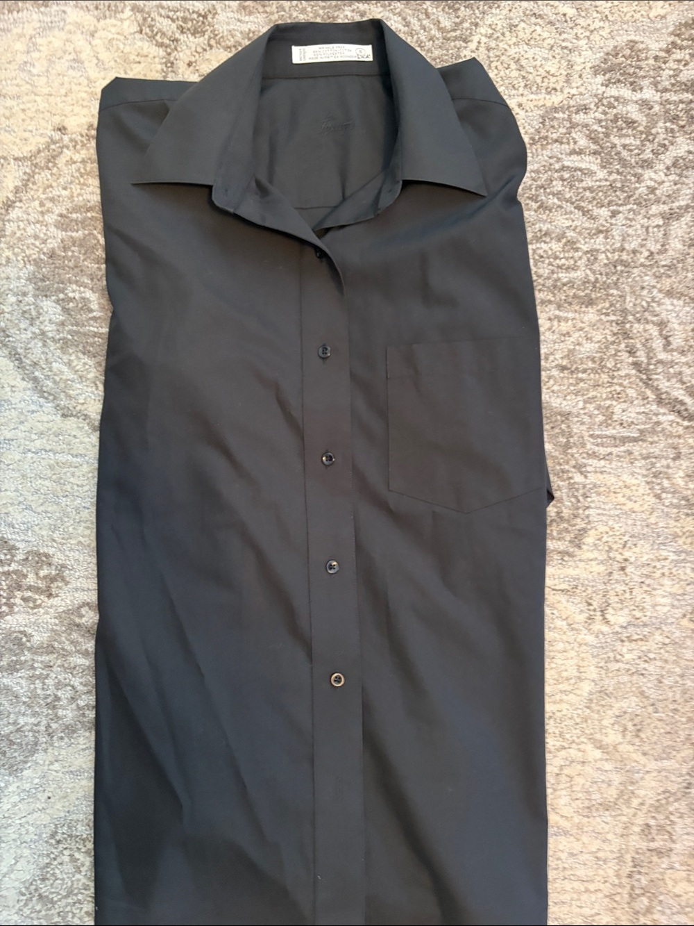Foxcroft Women's Black Button-Down Shirt with Chest Pocket